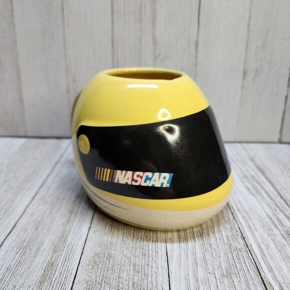 NASCAR Racing Helmet Coffee Mug Cup Yellow Ceramic 2004 - Picture 3 of 9